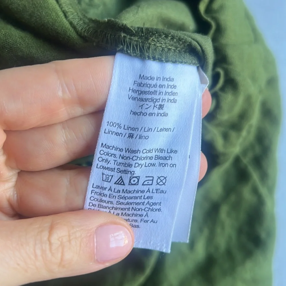 J. Crew XS High Waist Green Women's Linen Shorts - Picture 6 of 6